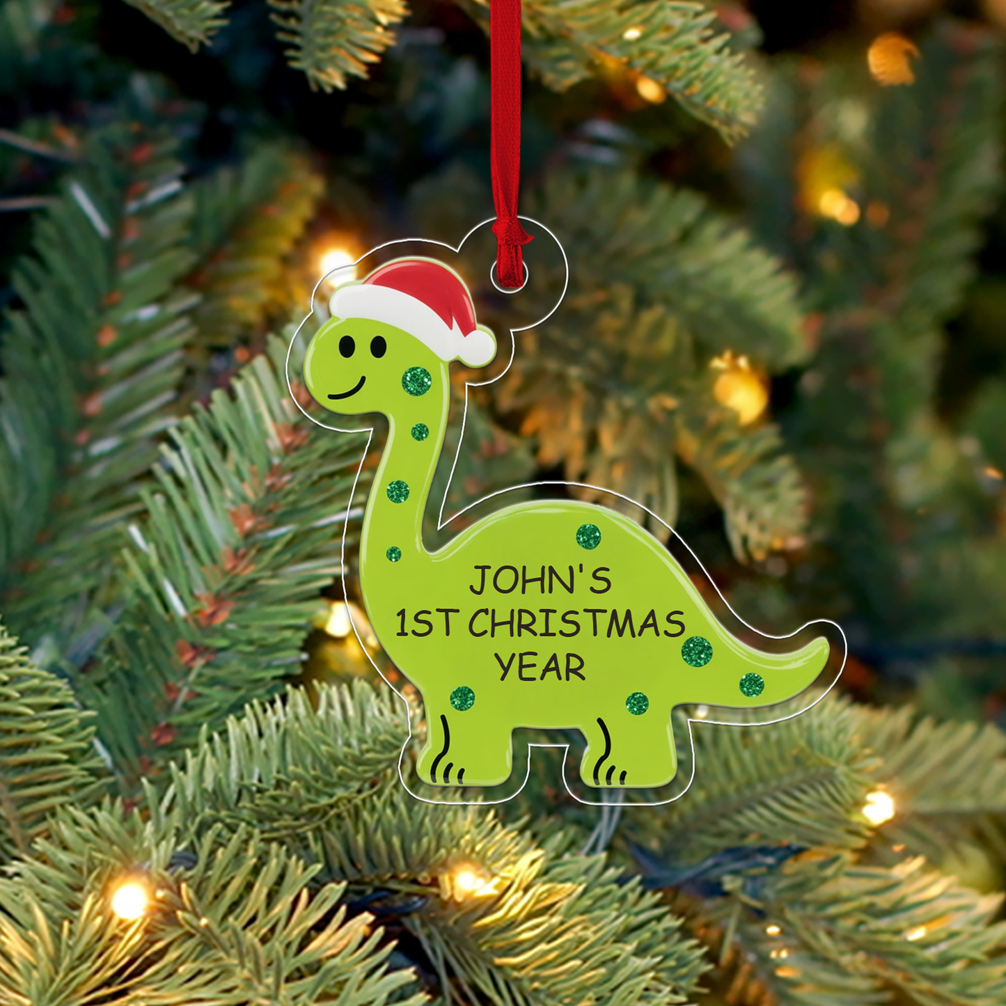 Personalized Dinosaur Baby's 1st Christmas Ornament, Christmas Decor, Baby's First Christmas Ornament Dinosaur for Boy, Gift for Baby Boy
