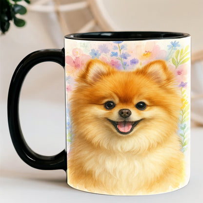 Custom Photo Dog Floral Watercolor Art