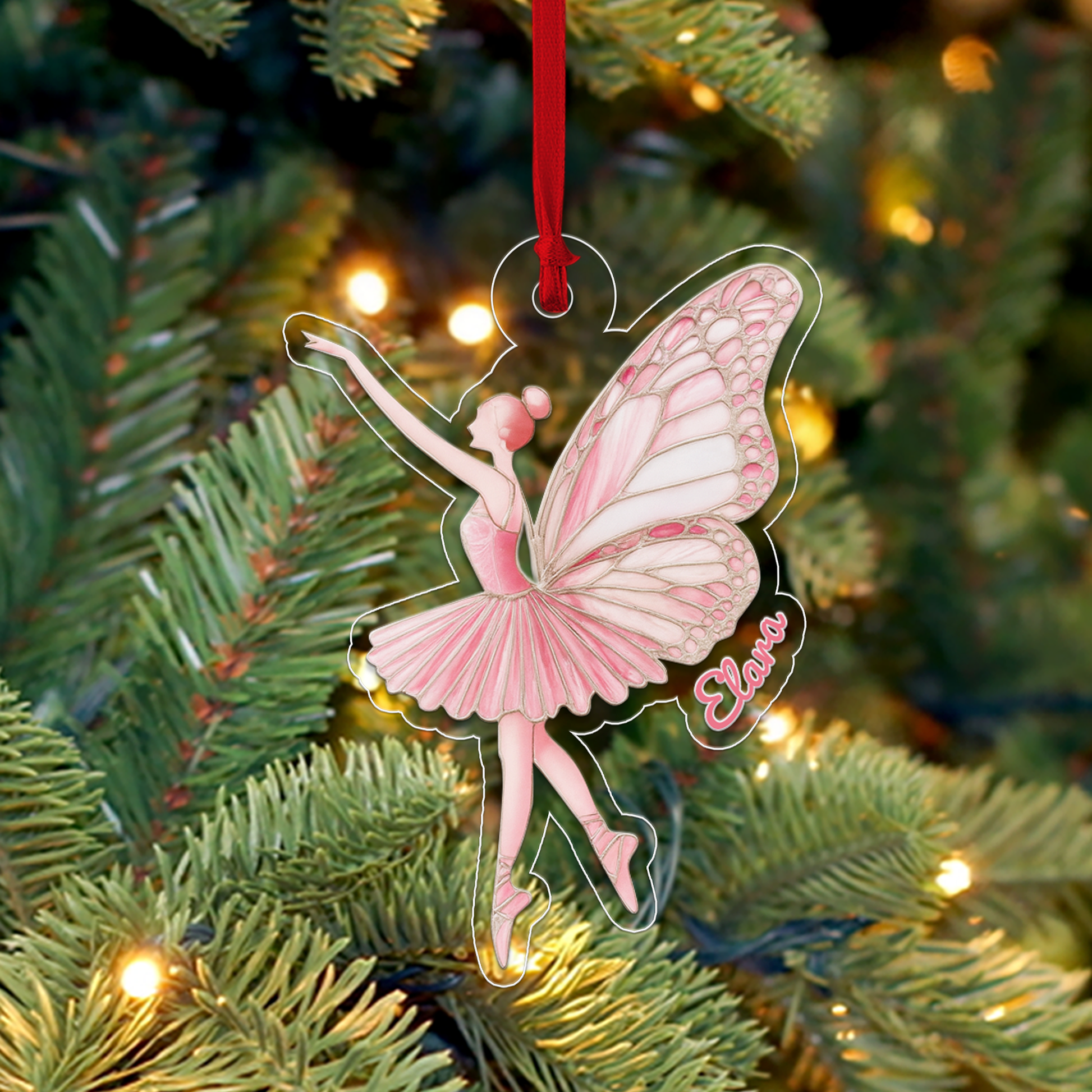 Custom Name Ballet Dancer Butterfly