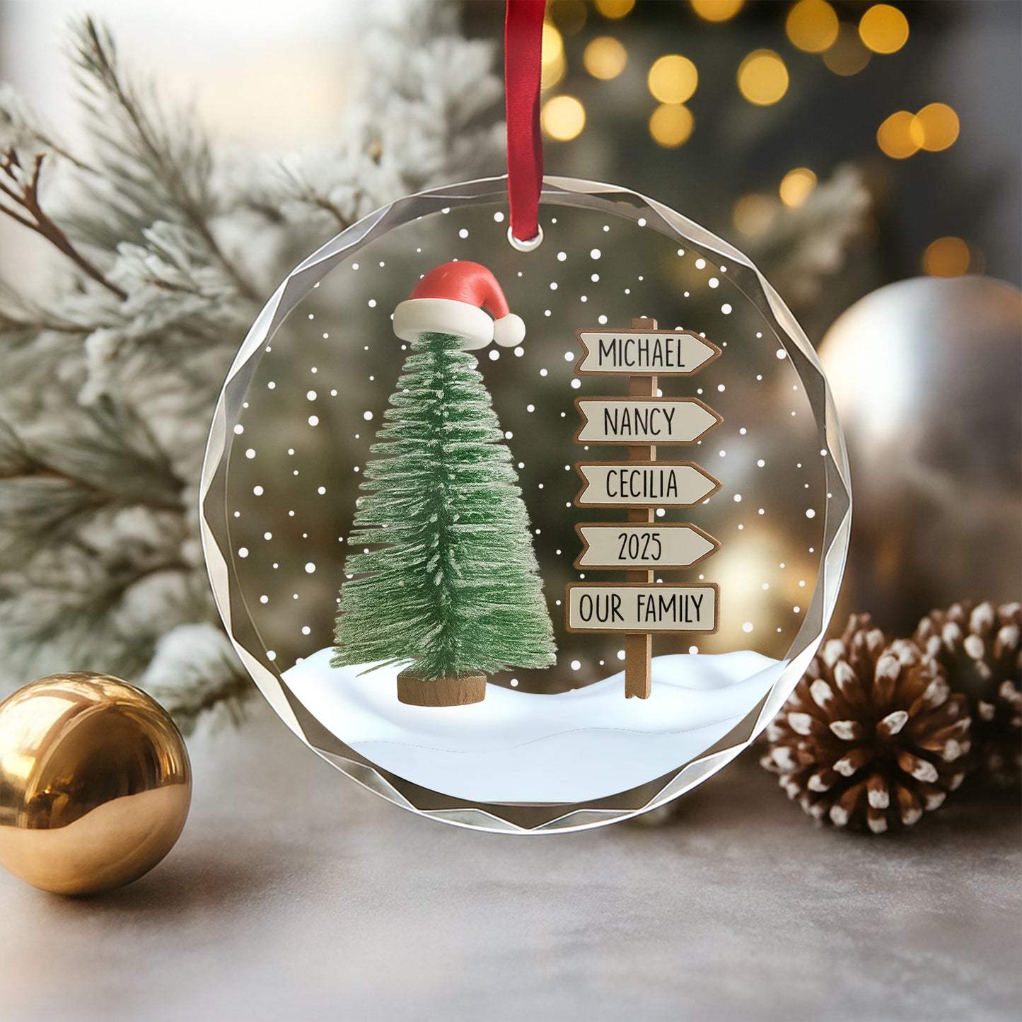 Custom Family Name pine tree
