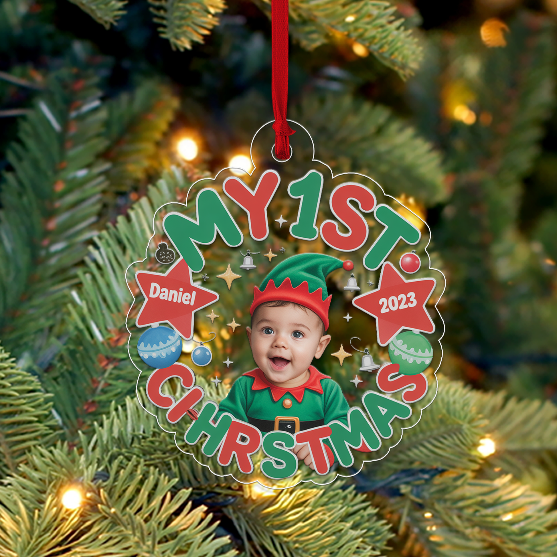 Custom Photo My First Christmas