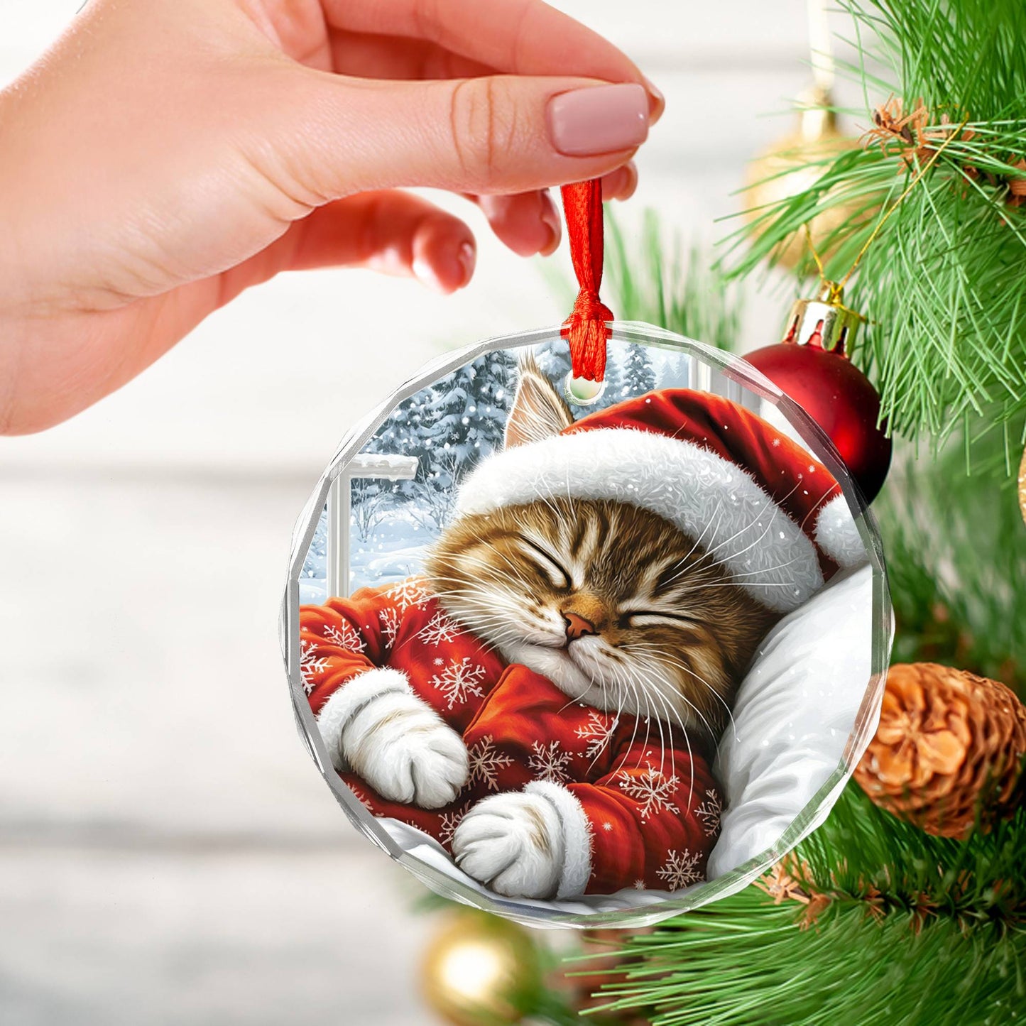 British Shorthair cat Sleeping In Bed Design 1