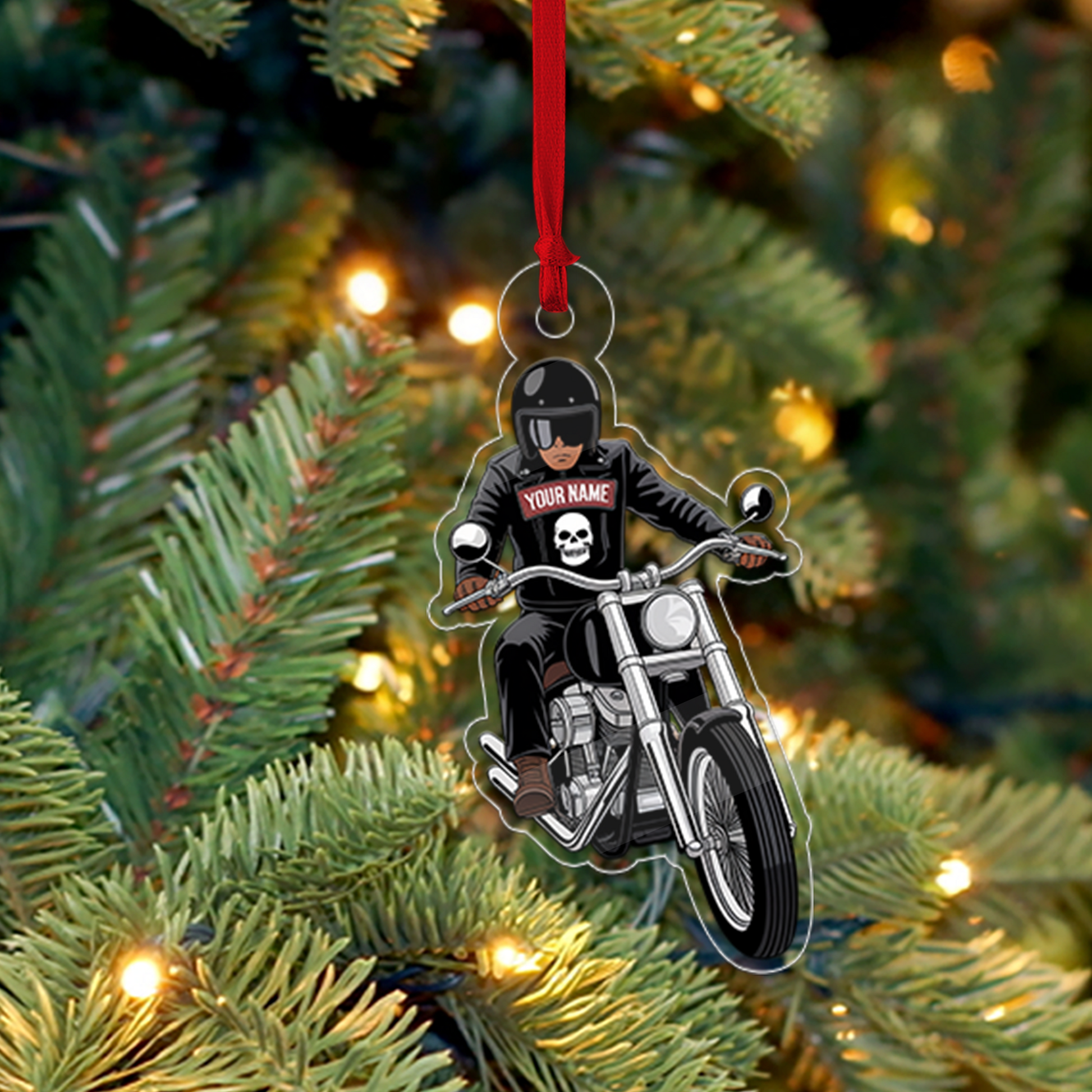 Personalized Name Biker Sport Lover 1 Acrylic Ornament Christmas Gift