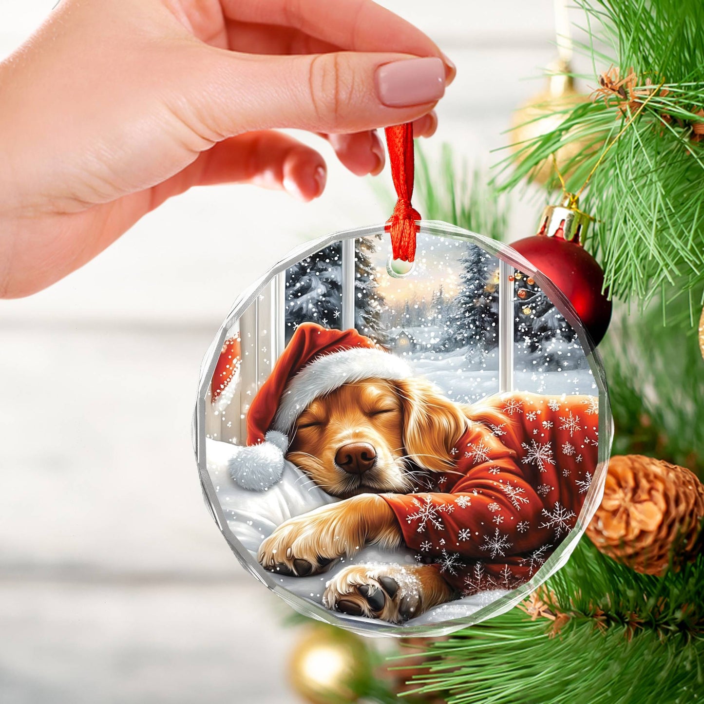 Golden Retriever Dog Sleeping In Bed Design 2