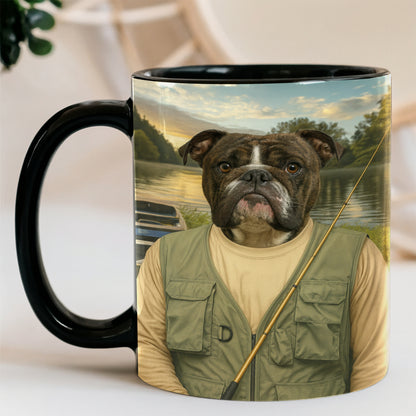 Custom Photo Fisherman Dog Mug