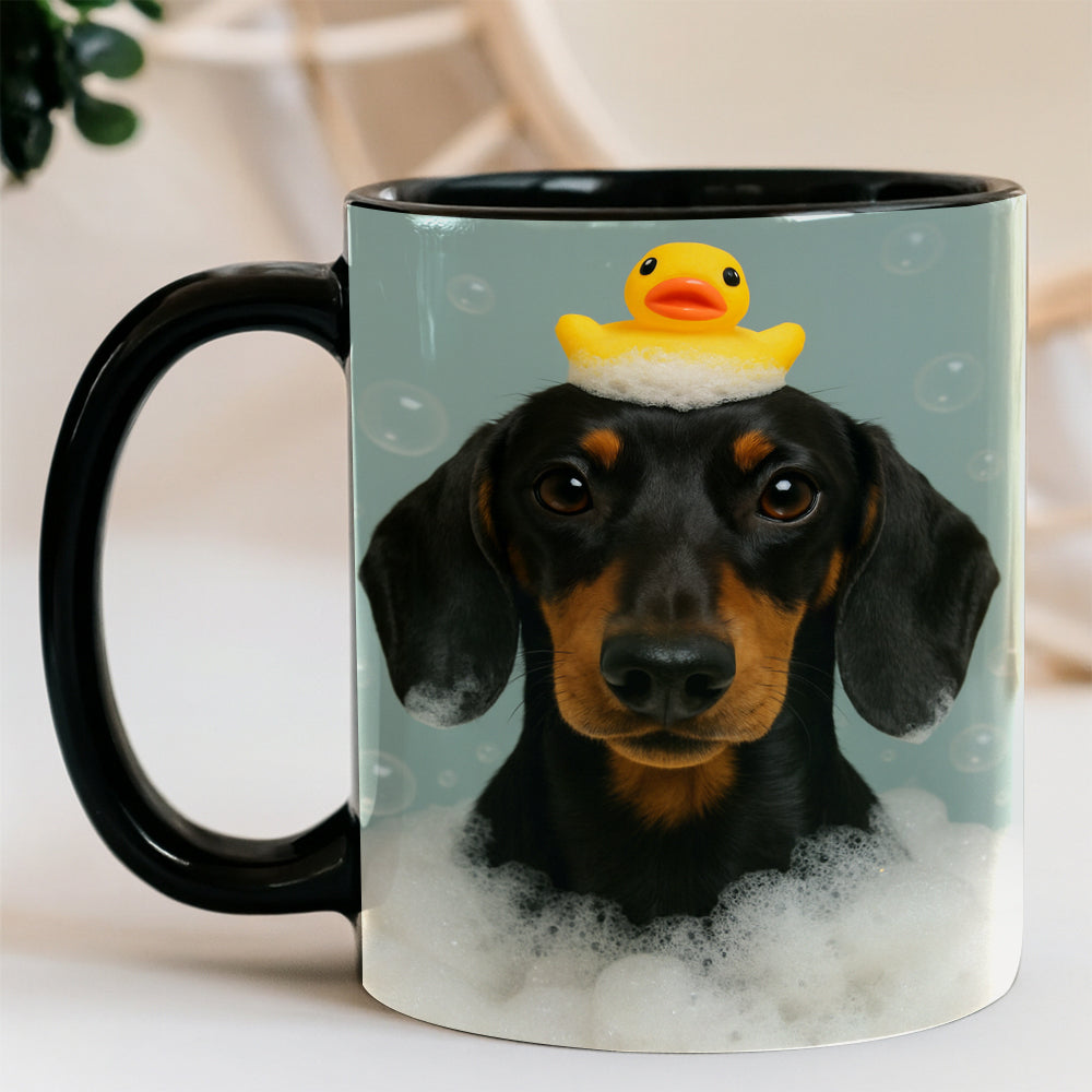 Custom Dog In Bathtub With Duck Toy