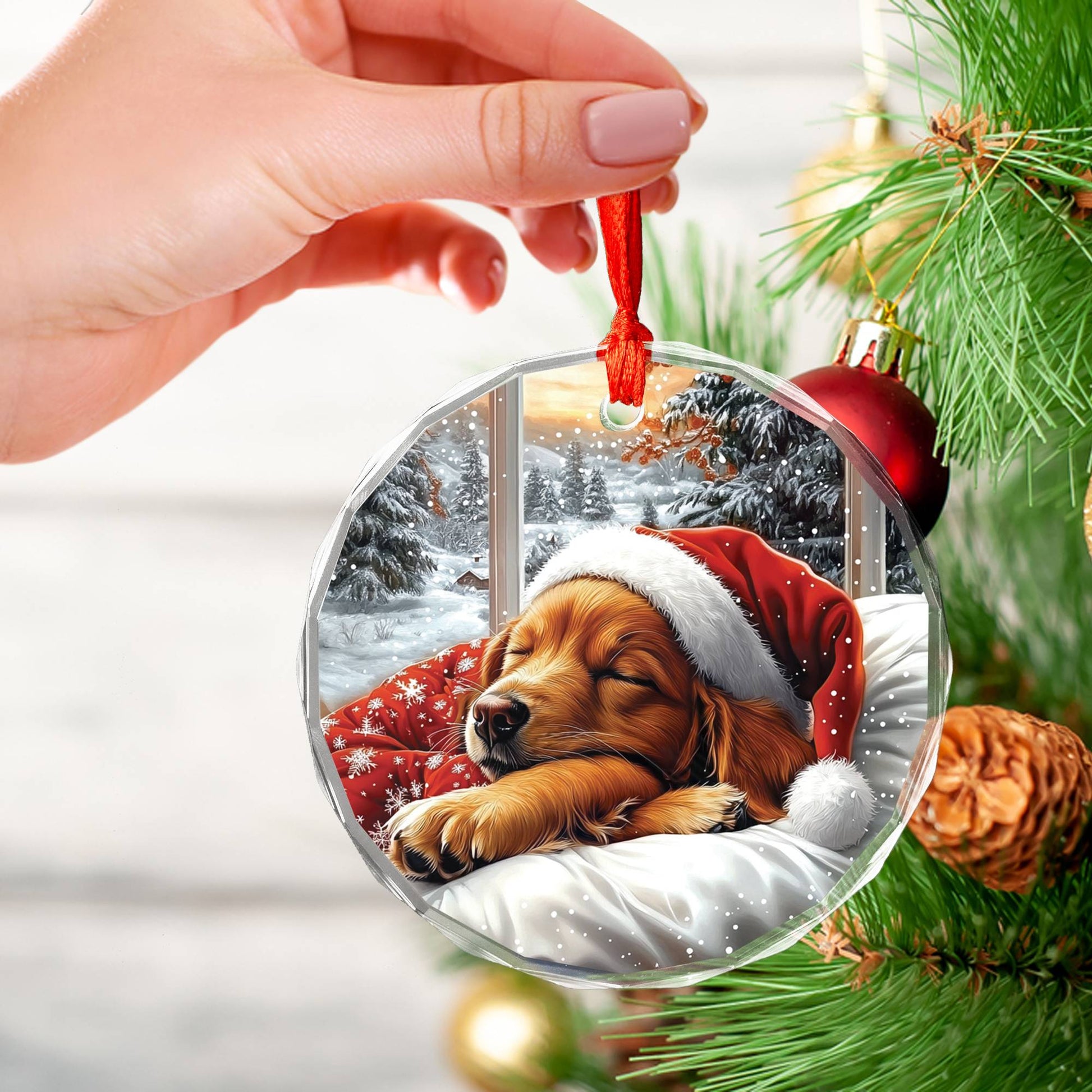 Golden Retriever Dog Sleeping In Bed Design 3