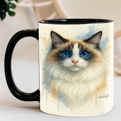 Custom Photo Cat Watercolor Artwork Mug