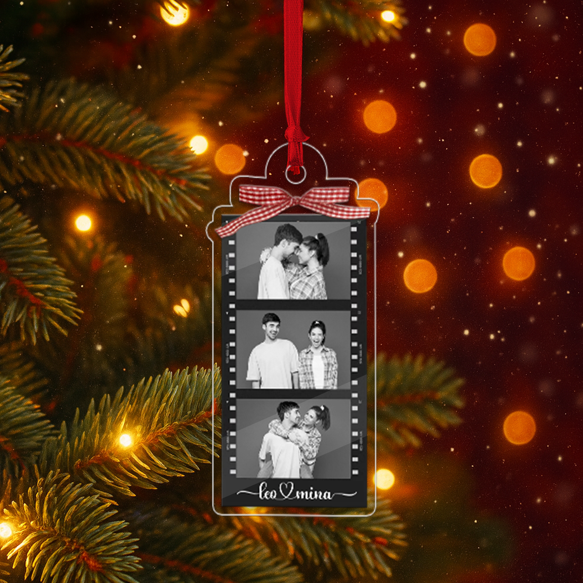Custom Photo Strip Ornament, Christmas Ornament 2025