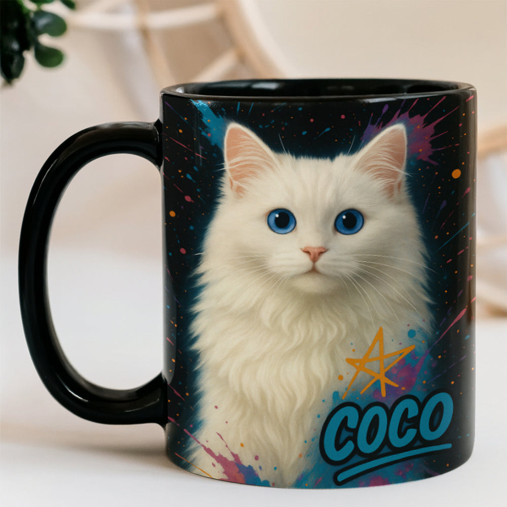 Custom Cat Pet Portrait Contemporary Mug