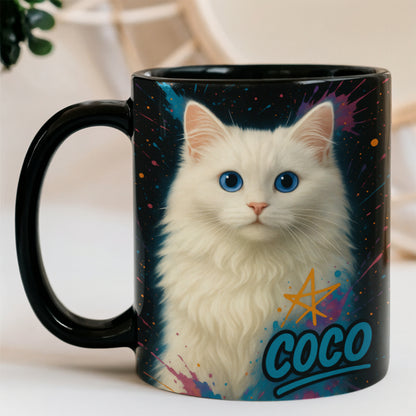 Custom Cat Pet Portrait Contemporary Mug