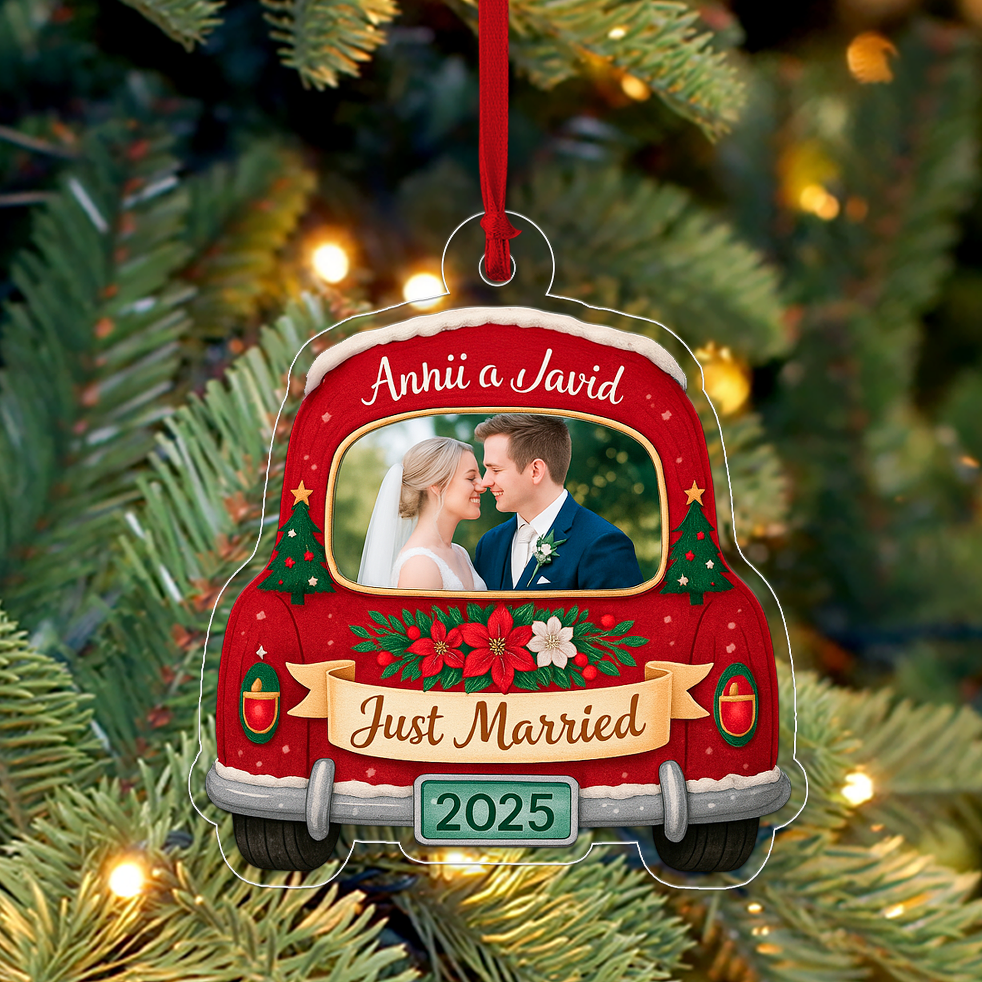 Custom Photo Wedding Just Married