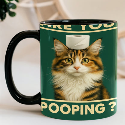 Custom Photo Funny Cat In Bathroom Mug