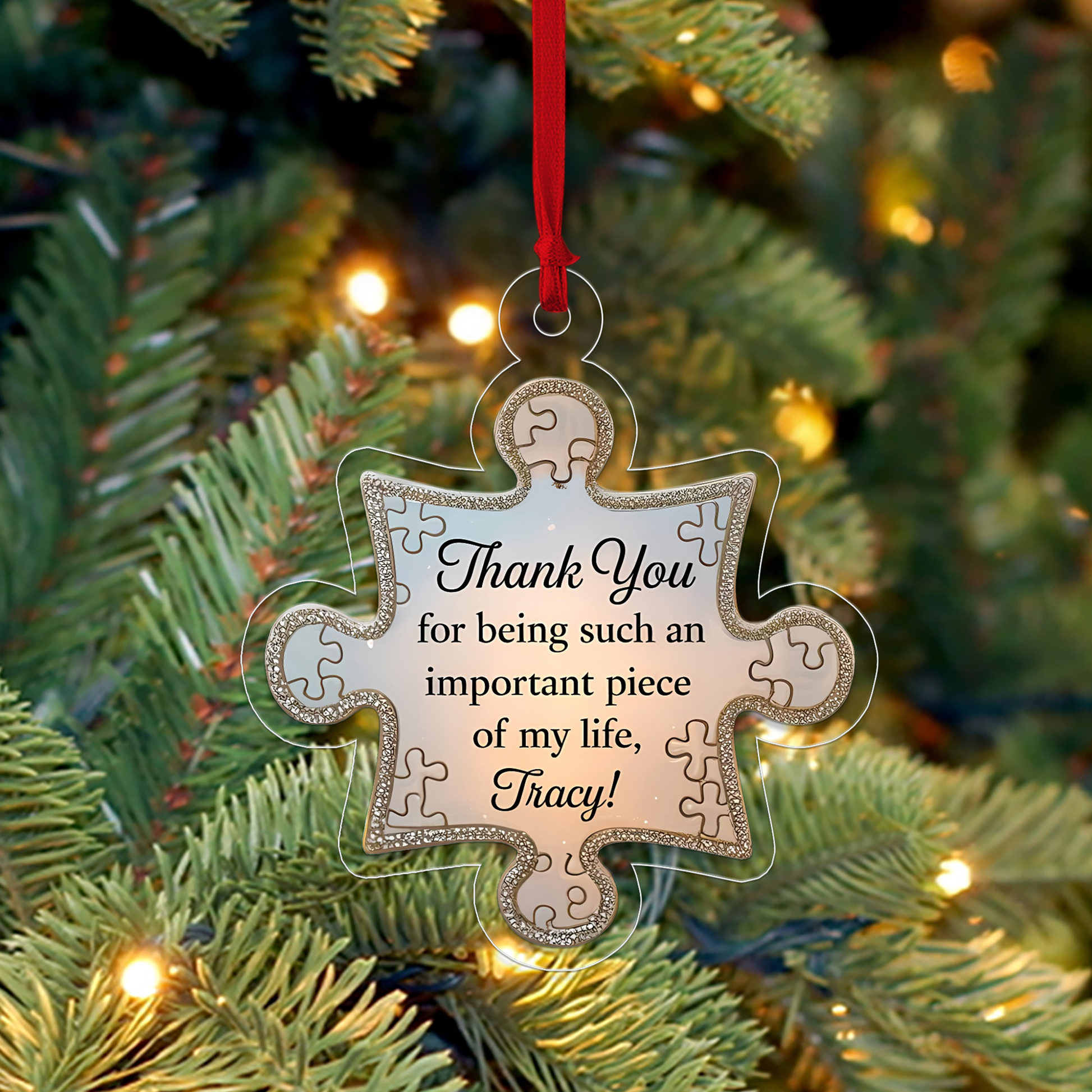 Personalized A Cherished Piece of Friendship to Treasure Ornament, Personalized Best Friend Keepsake, Best Friend Gift, Thank You Gift
