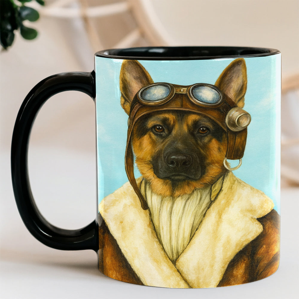 Custom Photo Portrait Pilot Mug Gift For Dog Lovers