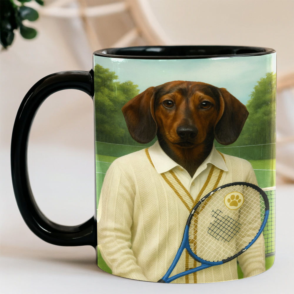 Custom Photo Tennis Player Dog Mug