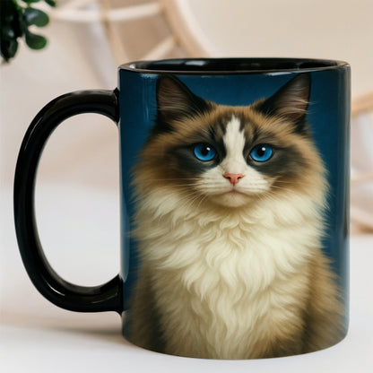 Custom Cat Deep Blue Mug