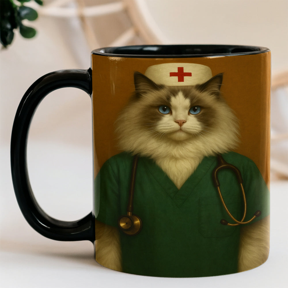 Custom Photo Nurse Cat MugGift For Cat Lovers