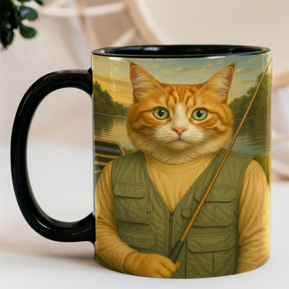 Custom Photo Fisherman Cat Mug