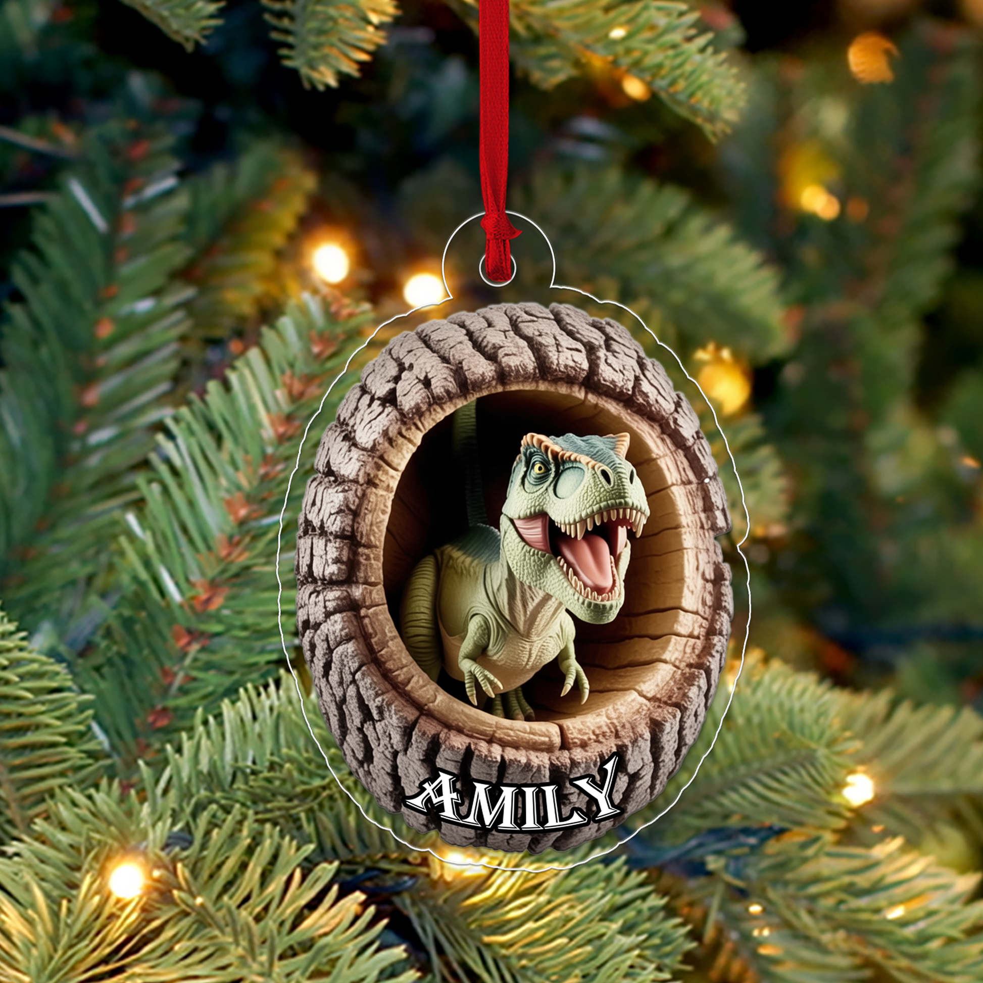 Personalized Christmas Dinosaur - Custom Name Dinosaur Dinosaur Car