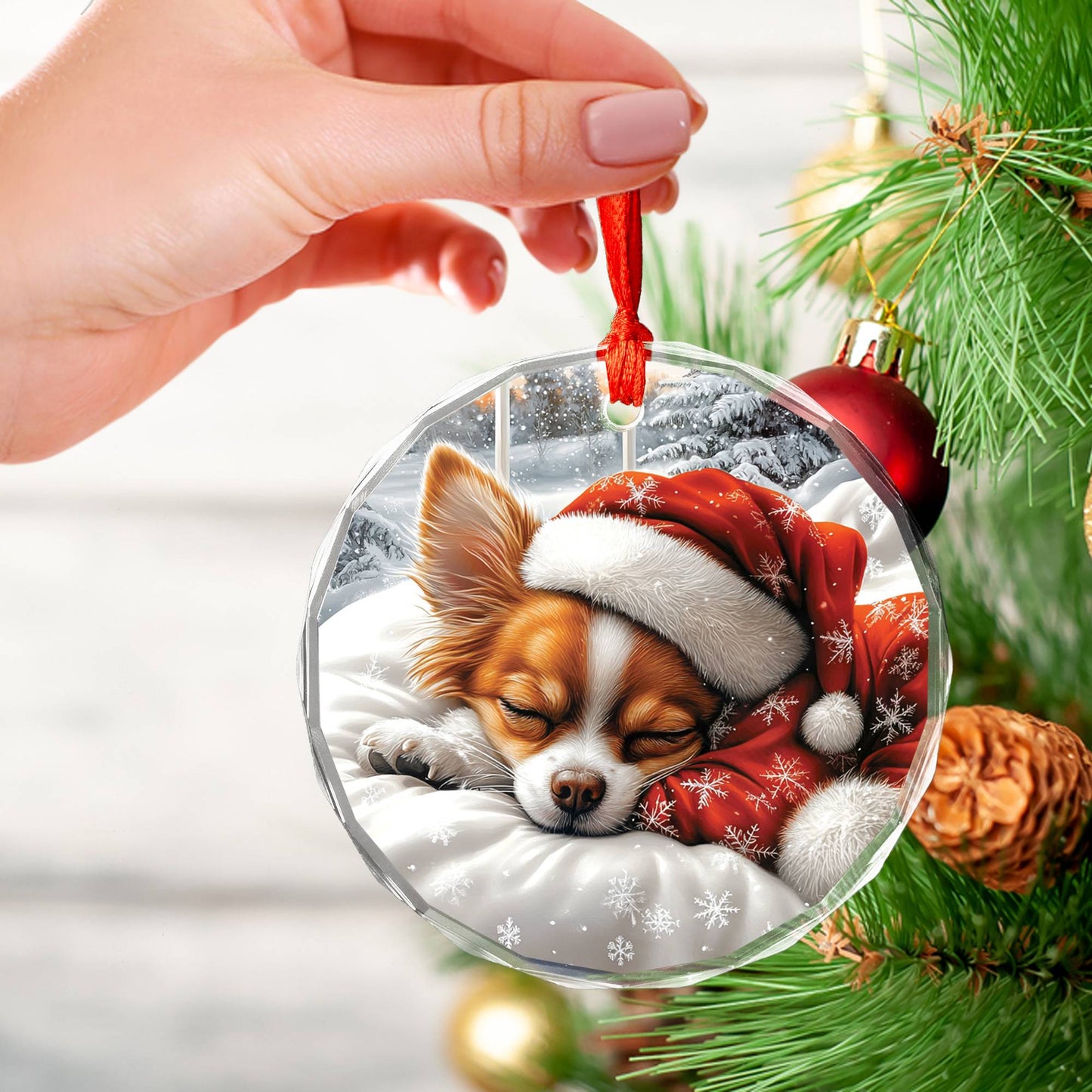 Chihuahua Dog Sleeping In Bed Design 1