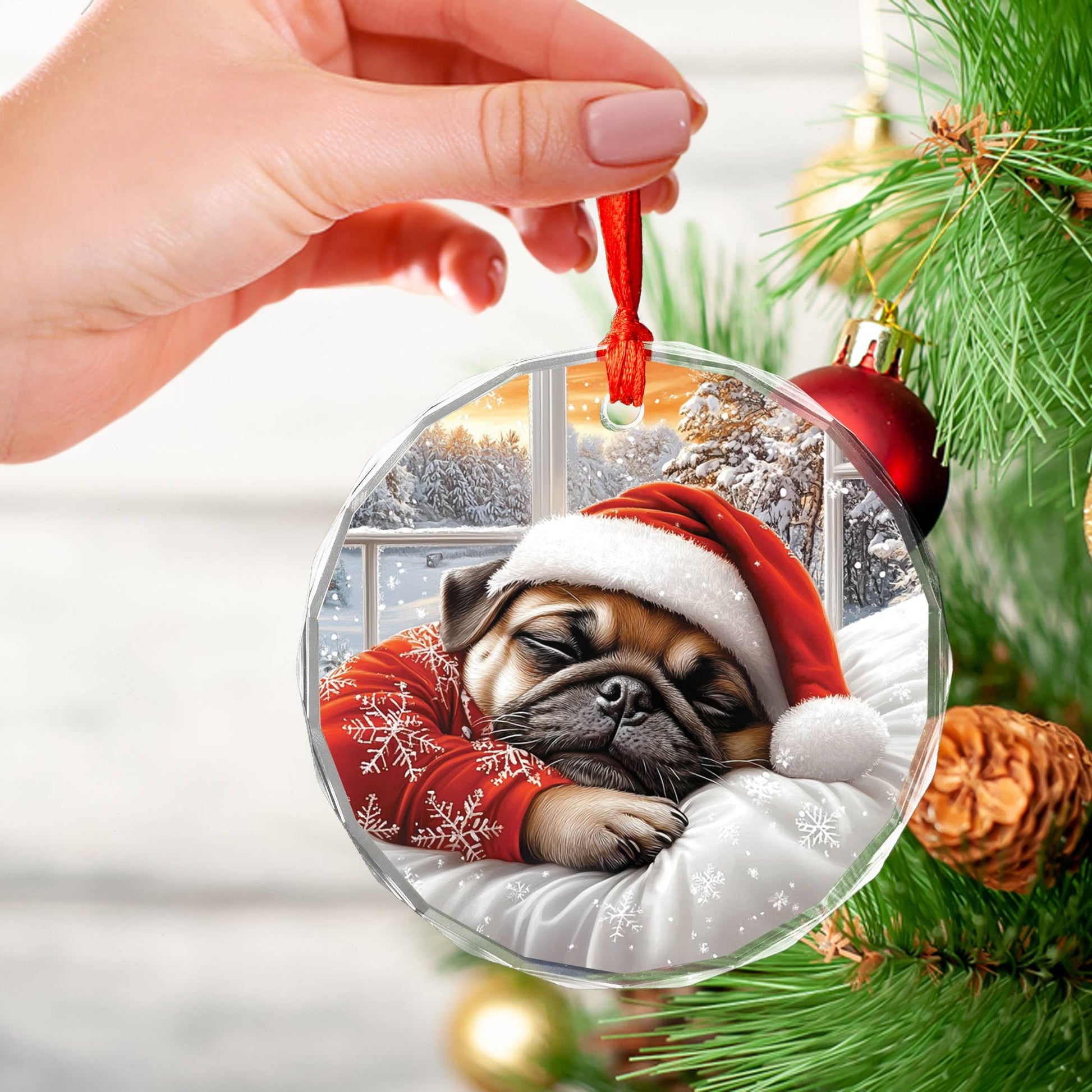 Pug Dog Sleeping In Bed Design 4