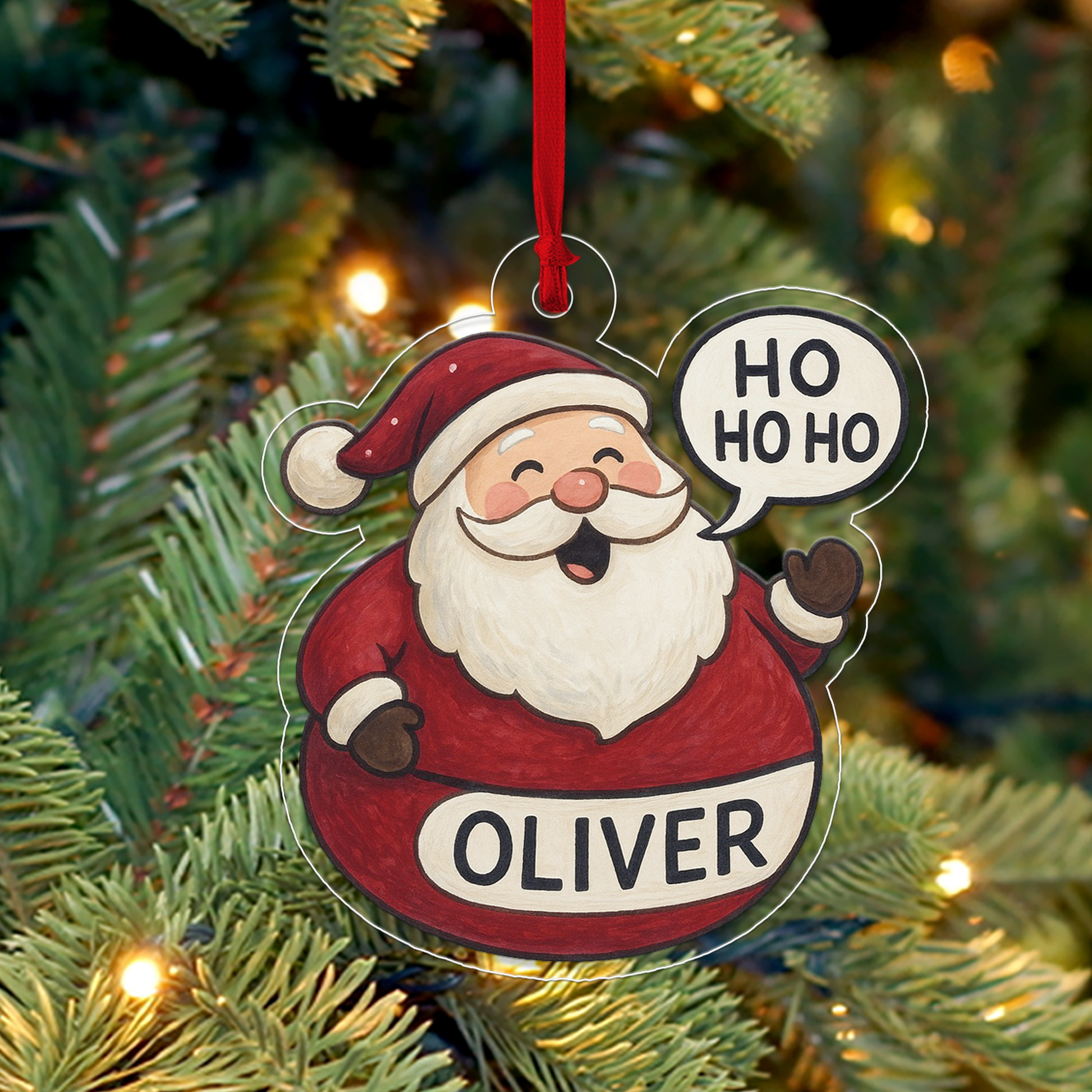 Personalized Santa Claus Ho Ho Ho Christmas Ornament, Personalized Santa Ornament, Merry Christmas Decor, Perfect Holiday Gift