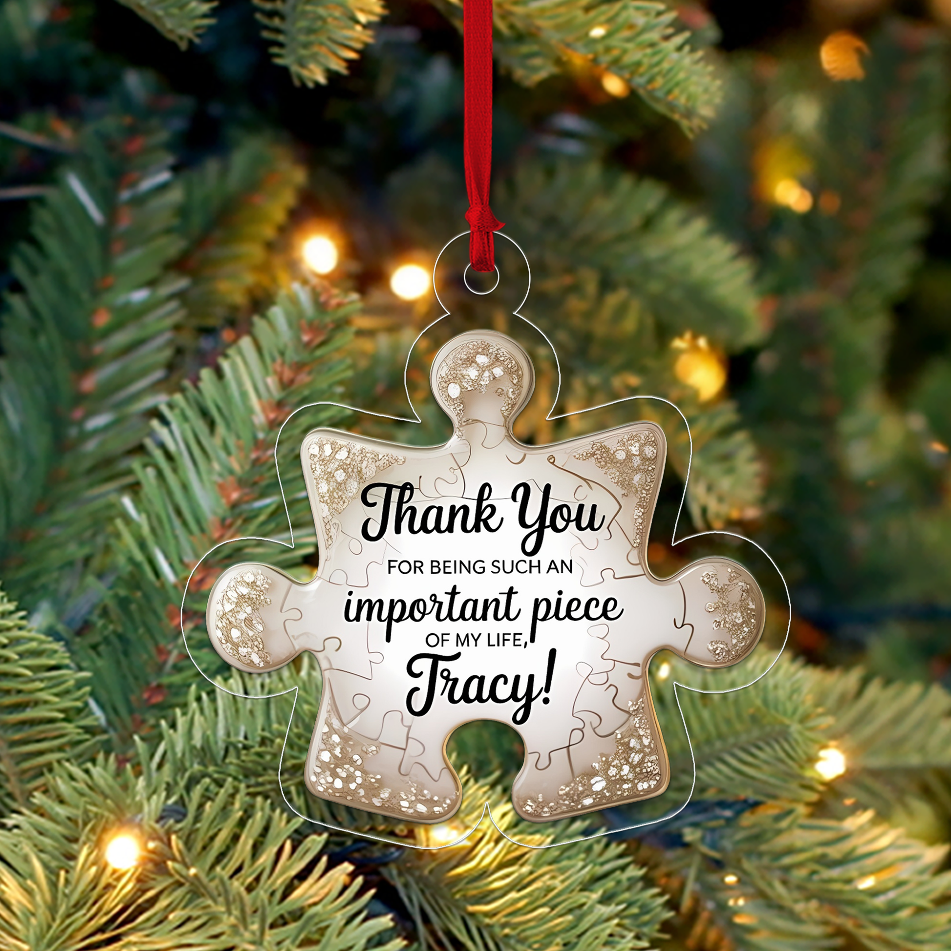 Personalized A Cherished Piece of Friendship to Treasure Ornament, Personalized Best Friend Keepsake, Thank You Gift, Best Friend Gift