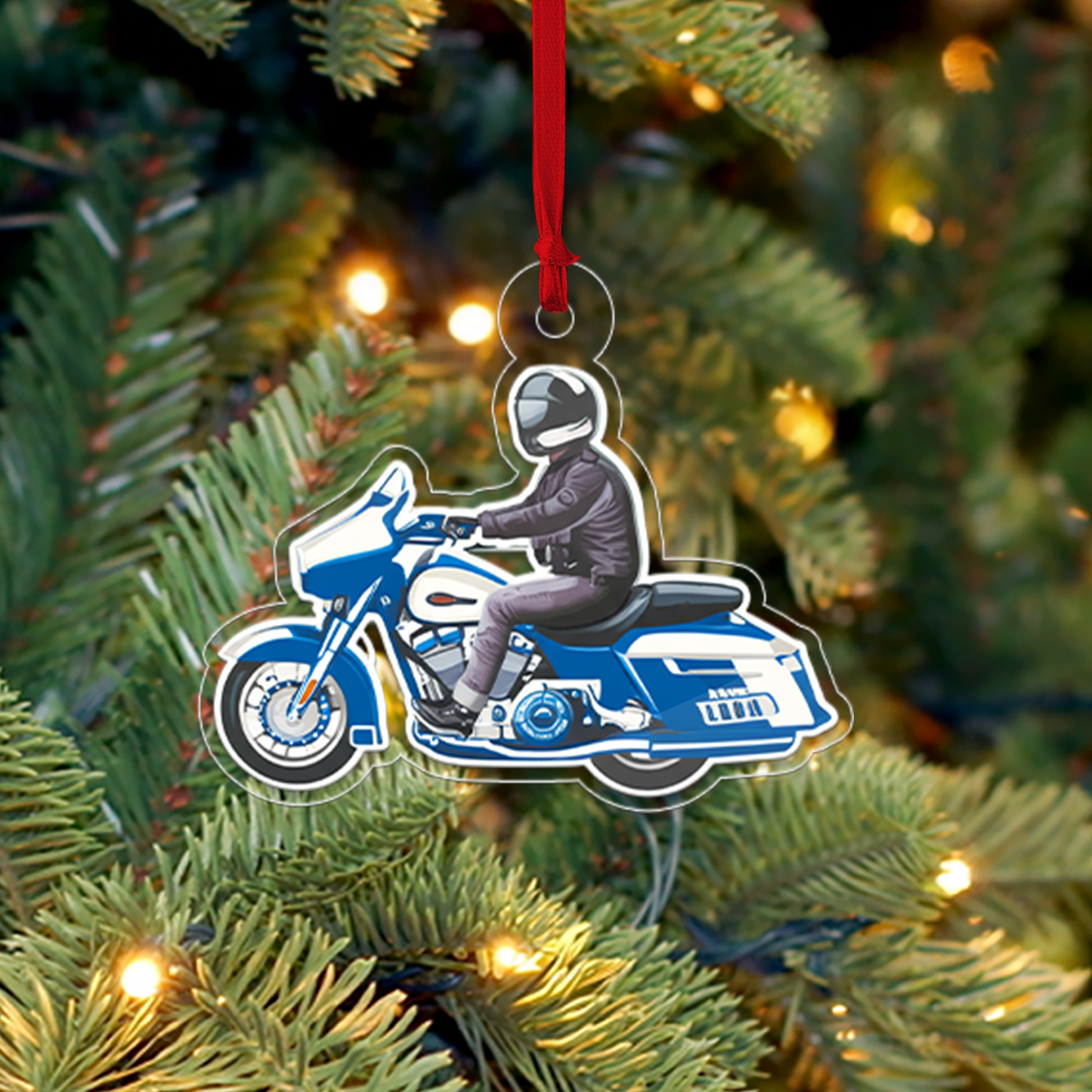 Personalized Biker Street Glide Motorcycle Christmas 2 Acrylic Ornament Christmas Gift