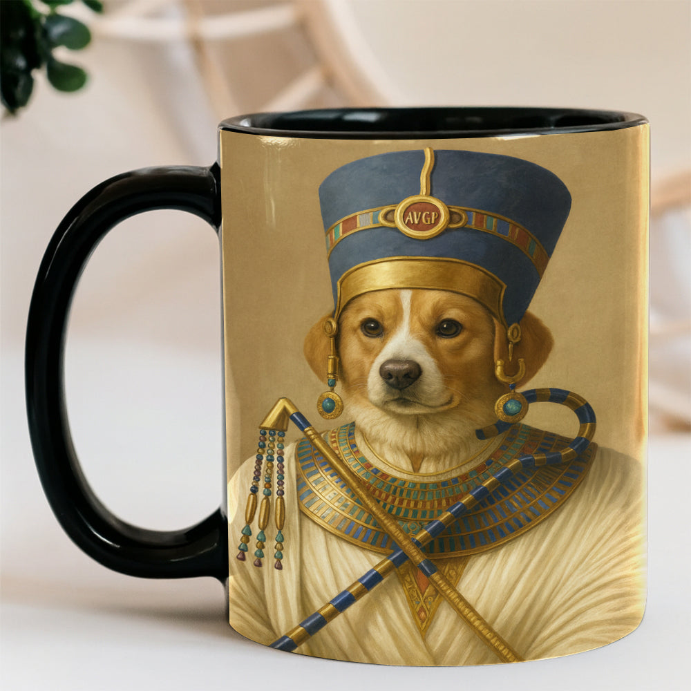 Custom Photo Egyptian Queen Dog Mug Gift For Dog Lover