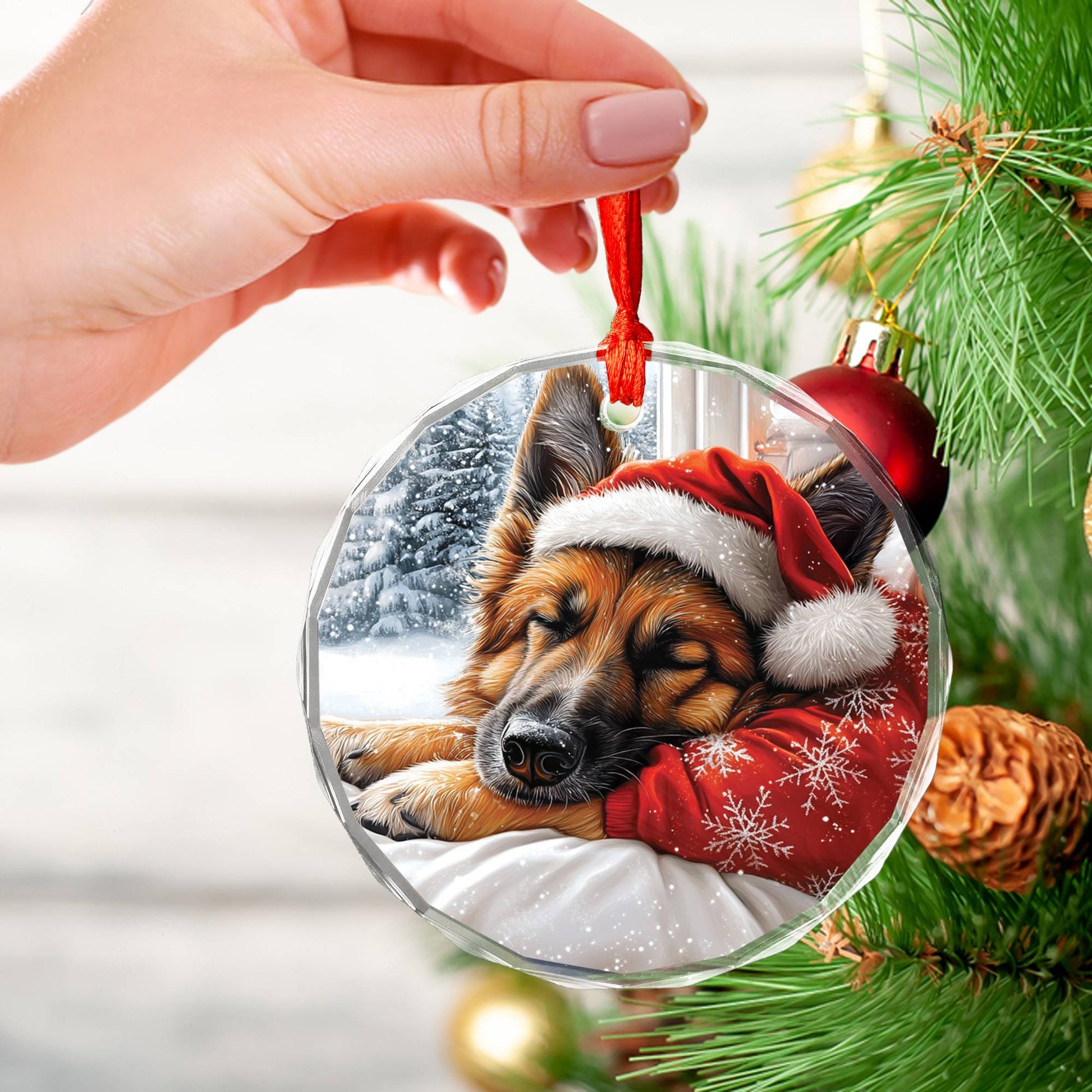 German Shepherd Dog Sleeping In Bed Design 1