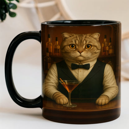 Personalized Cat Portrait Bartender Mug
