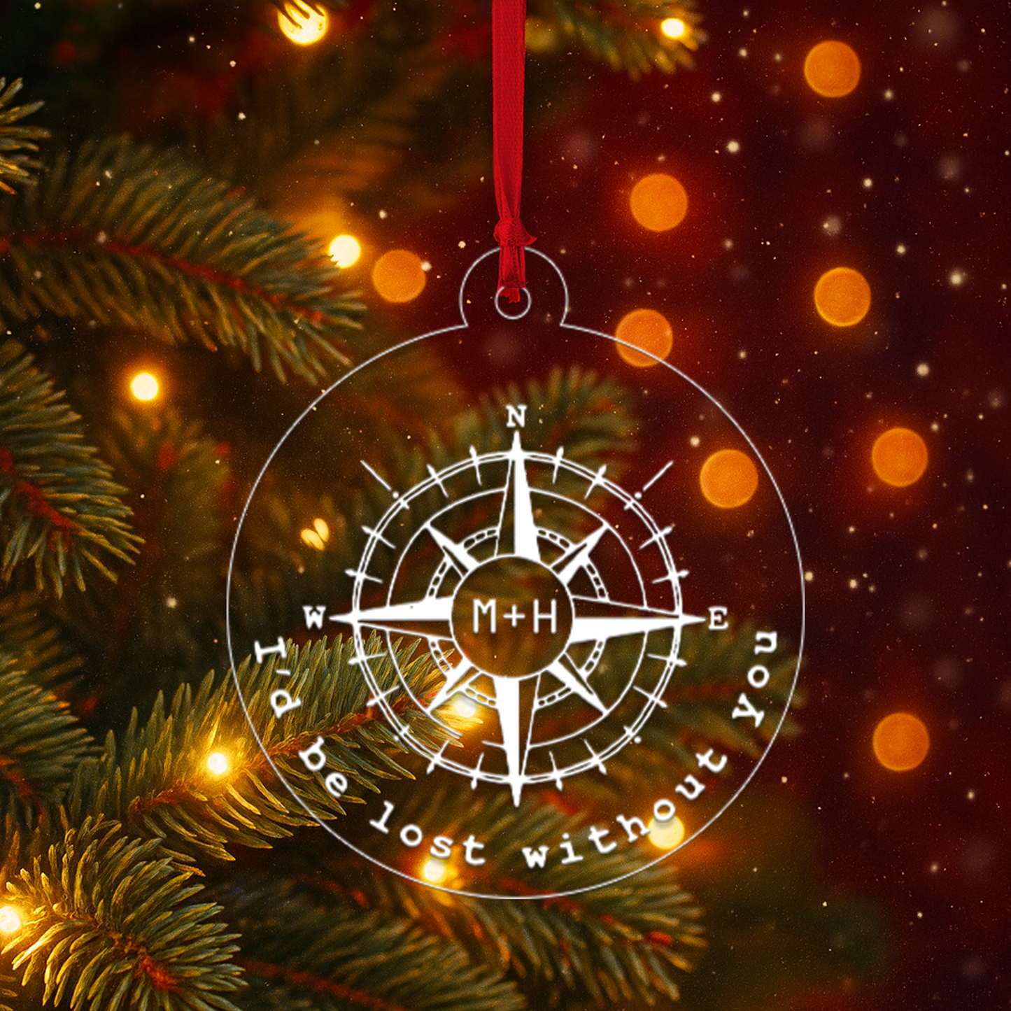 Custom Name Couple Compass Design