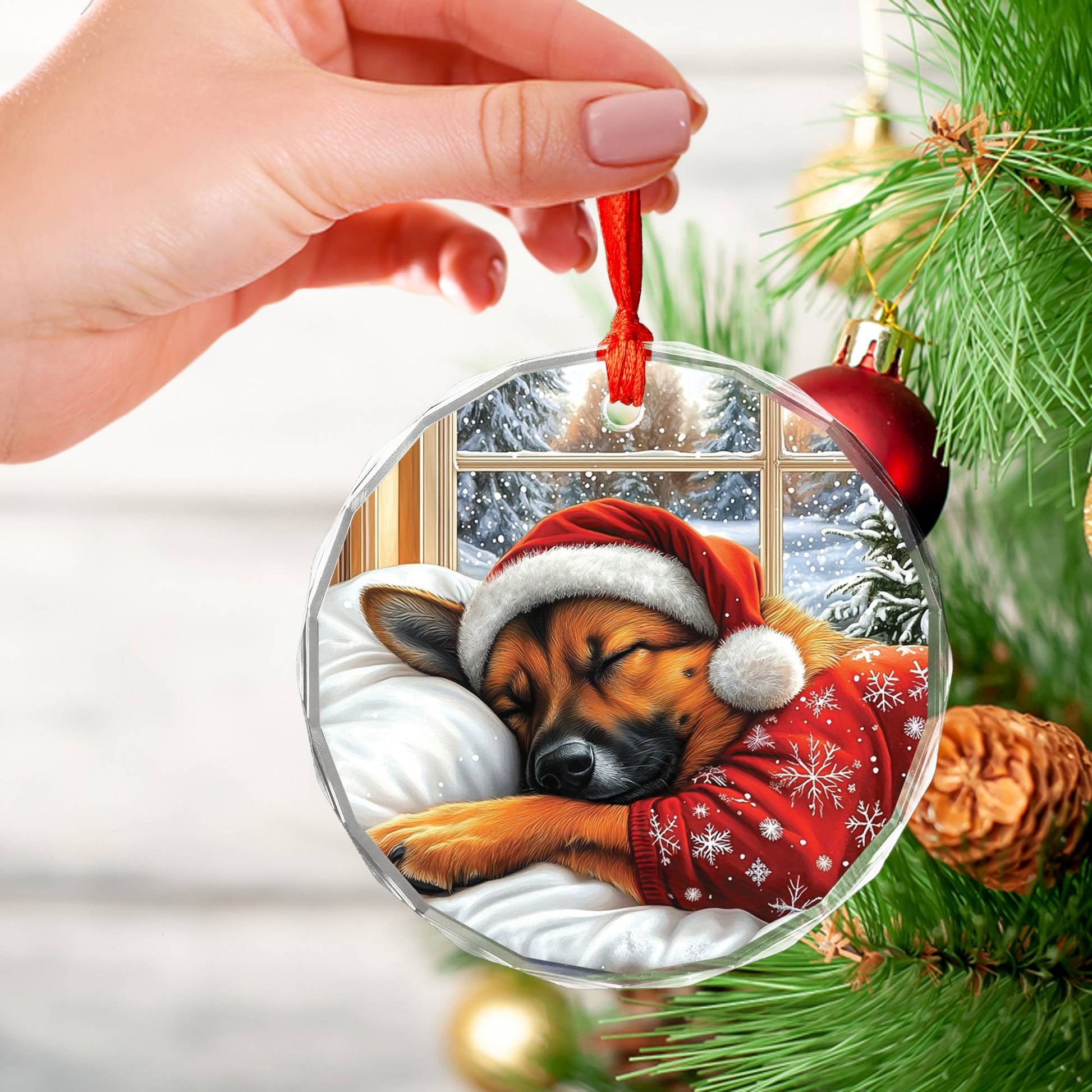 German Shepherd Dog Sleeping In Bed Design 3
