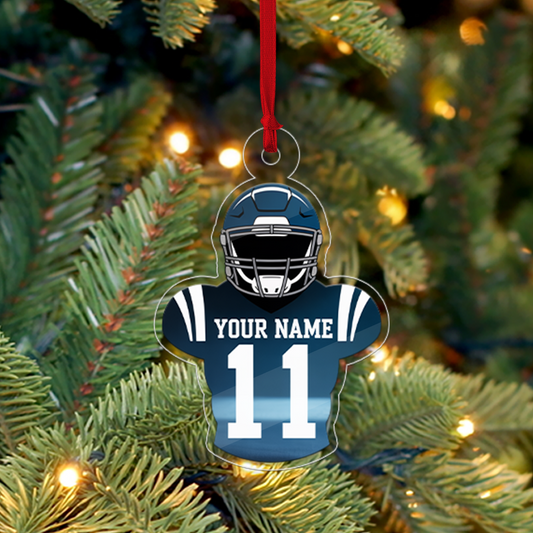 Custom Name American Football 2 Acrylic Ornament Christmas Gift