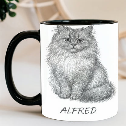 Custom Photo Cat Pencil Art