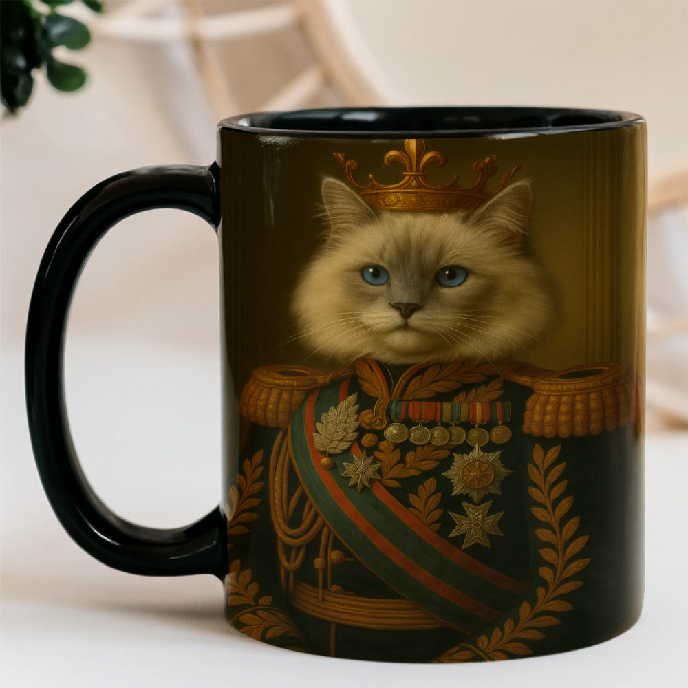 Custom Photo Cat King Crown Royal Mug _ Gift For Cat Lovers