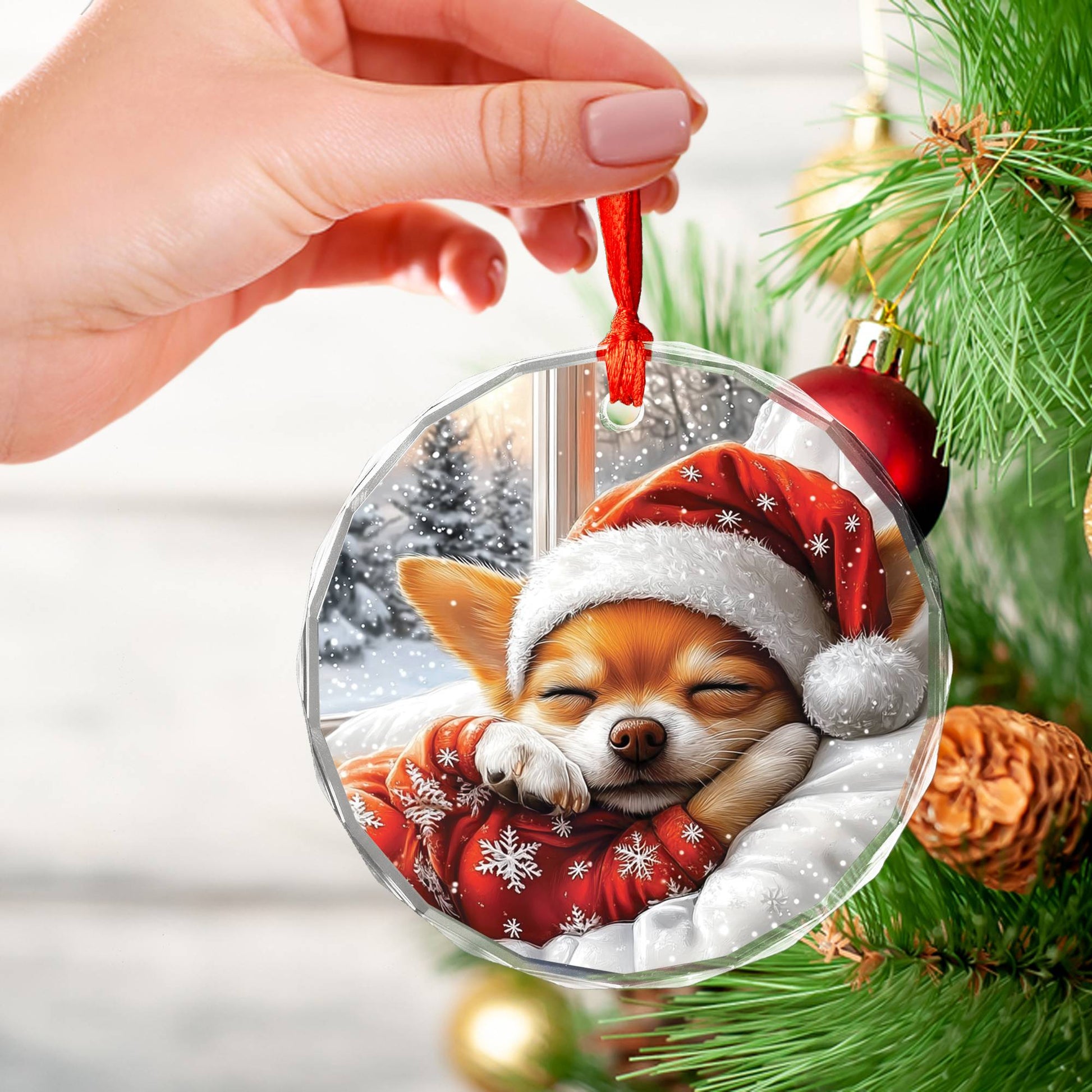Chihuahua Dog Sleeping In Bed Design 2