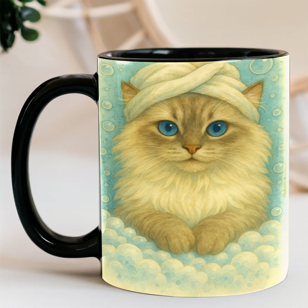 Custom Cat Potrait In Bathroom Mug