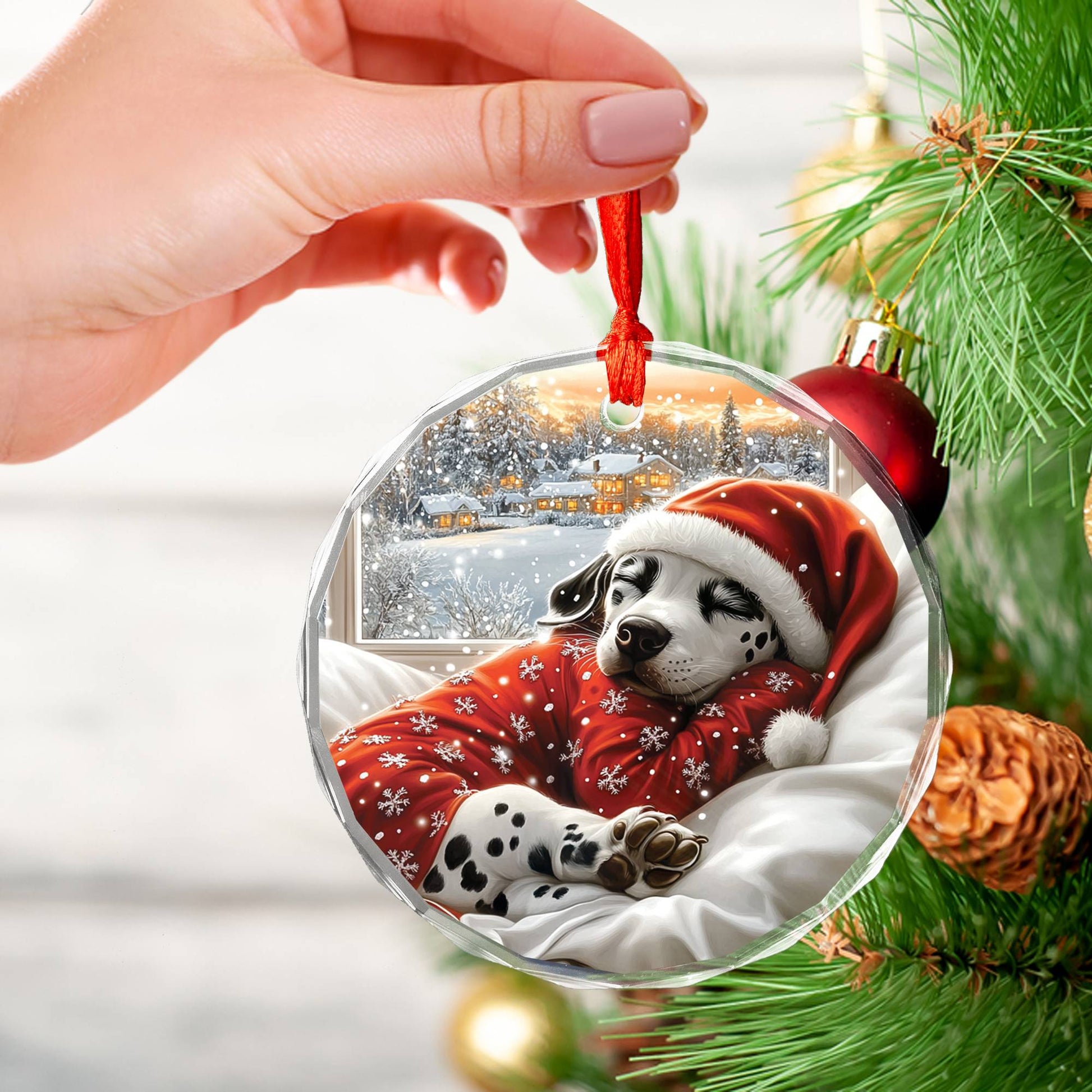 Dalmatian Dog Sleeping In Bed Design 2