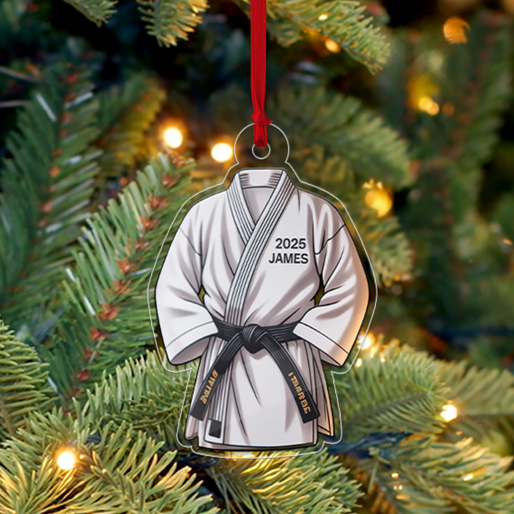 Personalized Name Karate Acrylic Ornament Christmas Gift