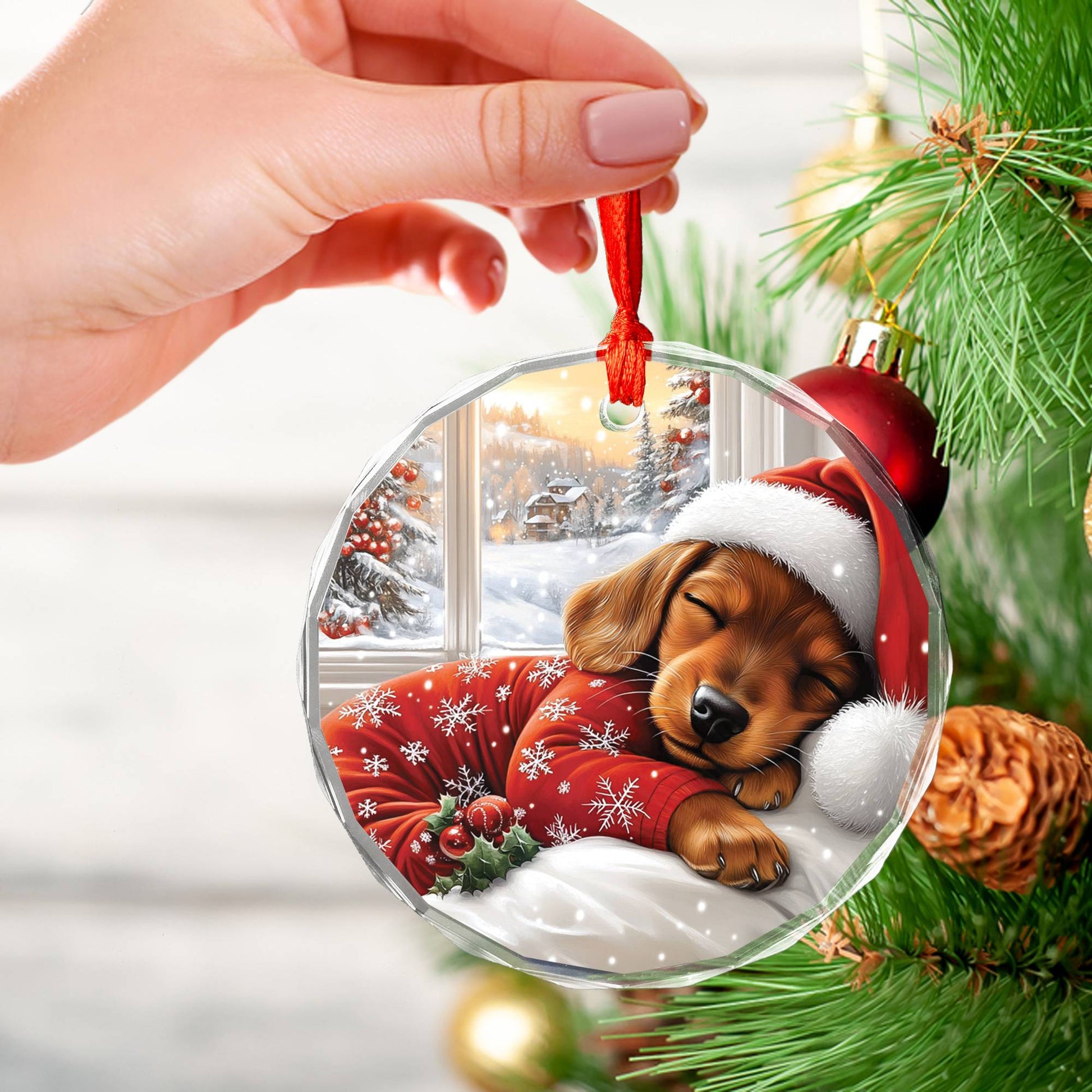 Dachshund Dog Sleeping In Bed Design 2
