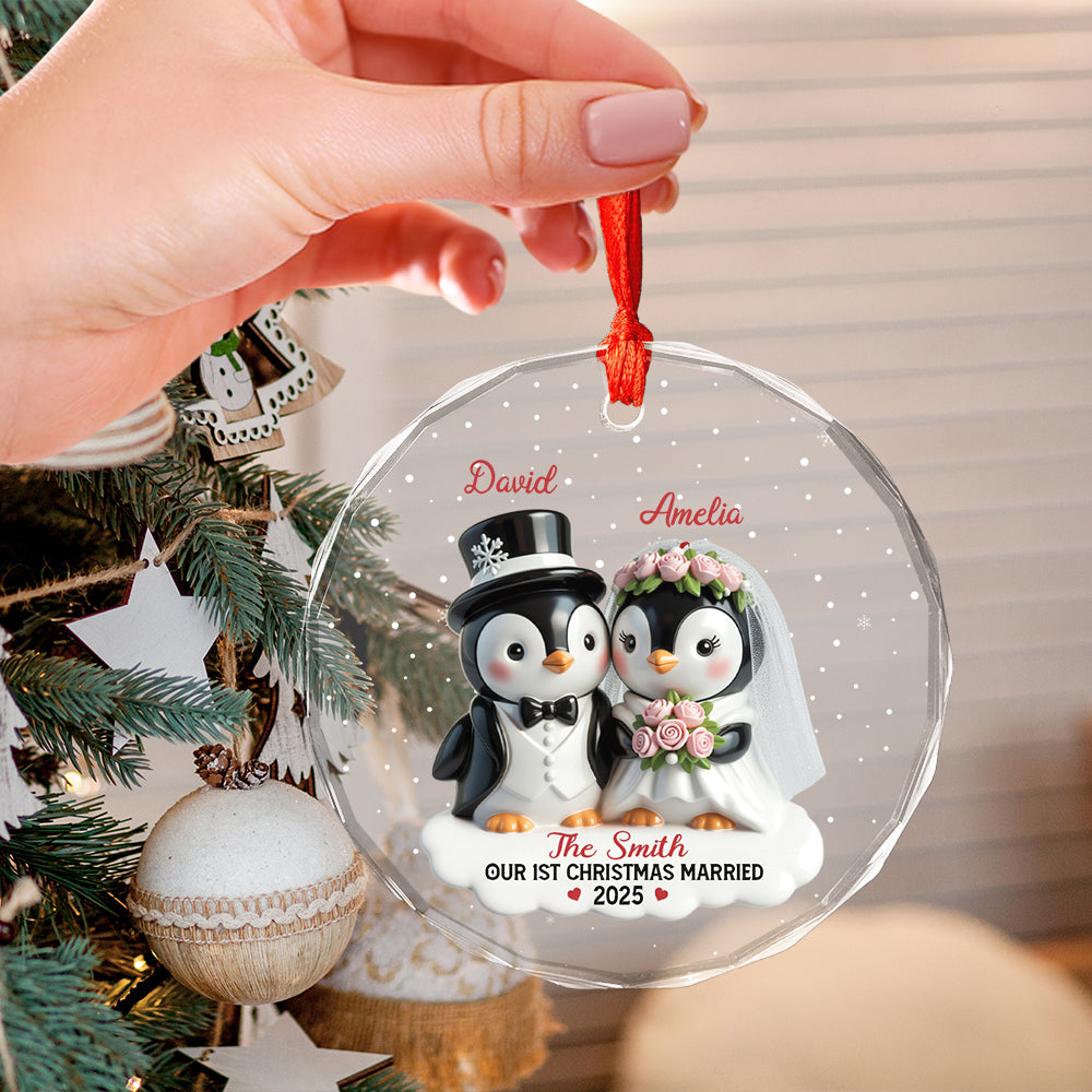 Personalized Penguin Couple, Custom Name