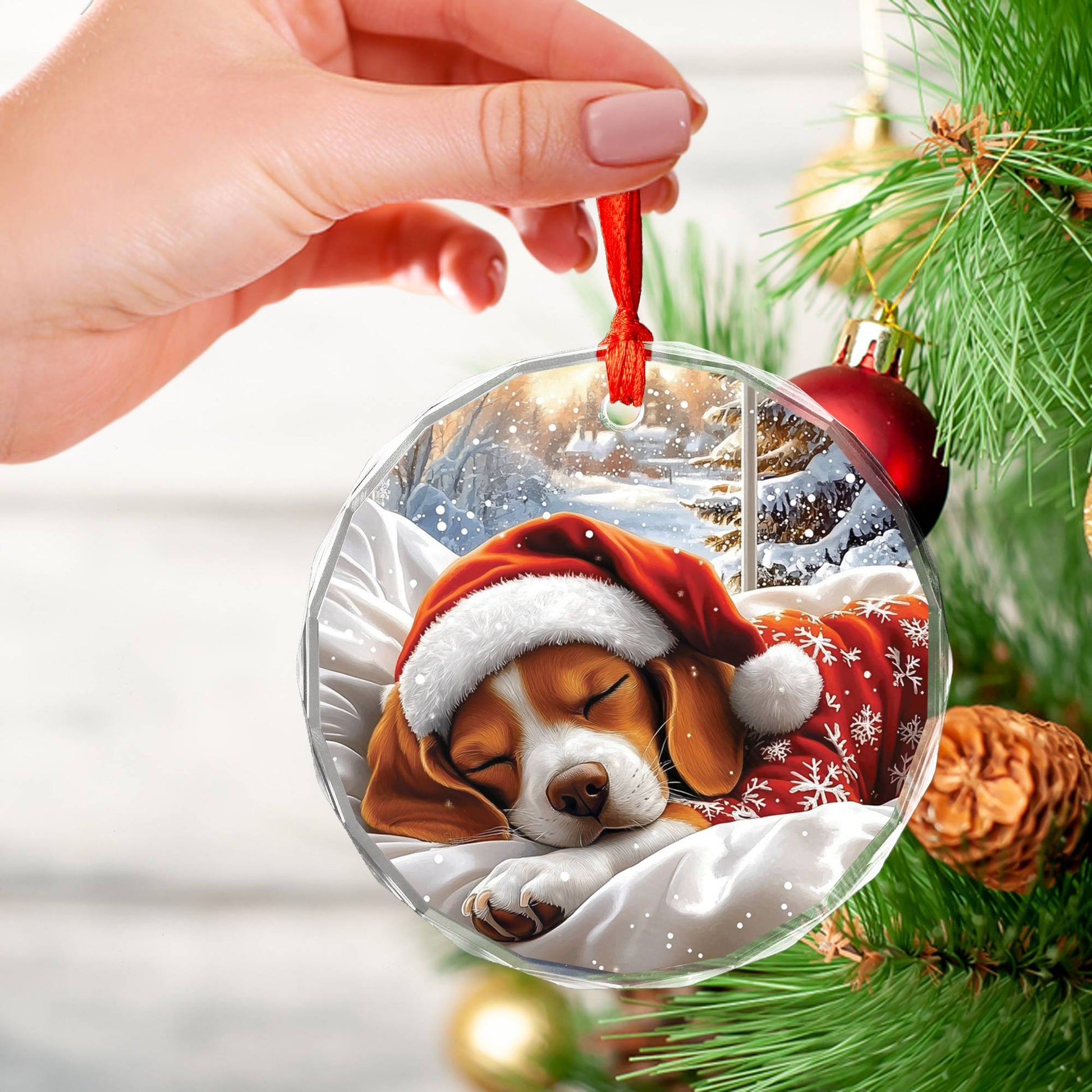 Beagle Dog Sleeping In Bed Design 3