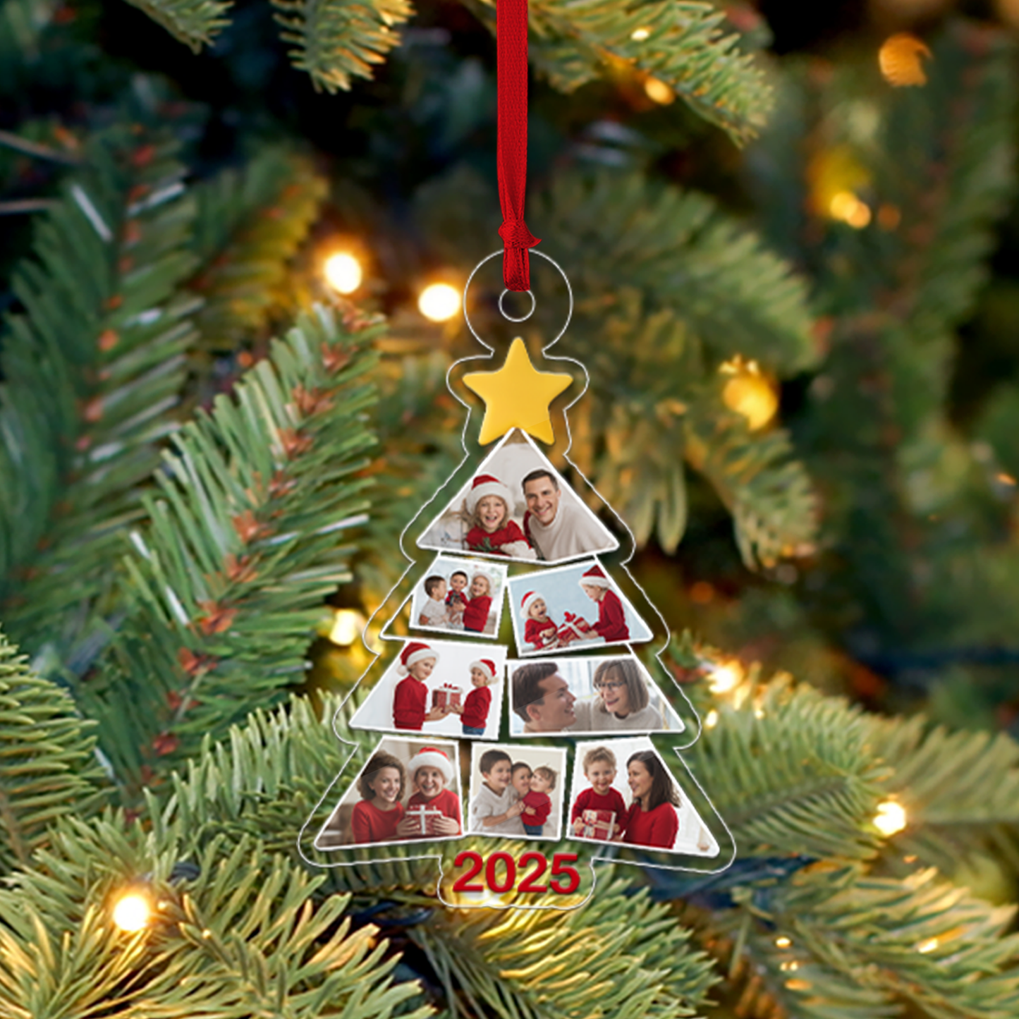 Personalized Photo Family Christmas Tree, Family Picture Ornament, Family Ornament 2025, Photo Ornament, Family Keepsake, Xmas Gifts