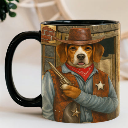 Custom Photo Dog Cowboy Mug
