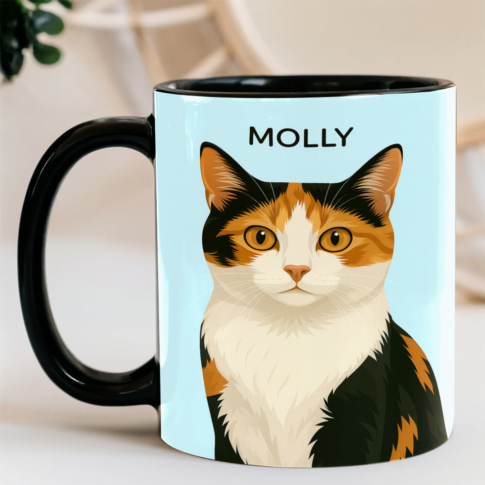 Custom Photo Minimalist Classic Cat MugGift For Cat Lovers