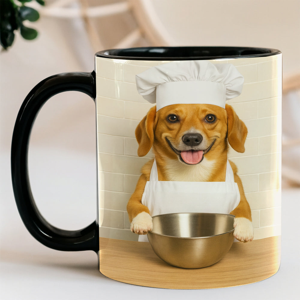 Custom Photo Dog Chef Mug Gift For Dog Lovers