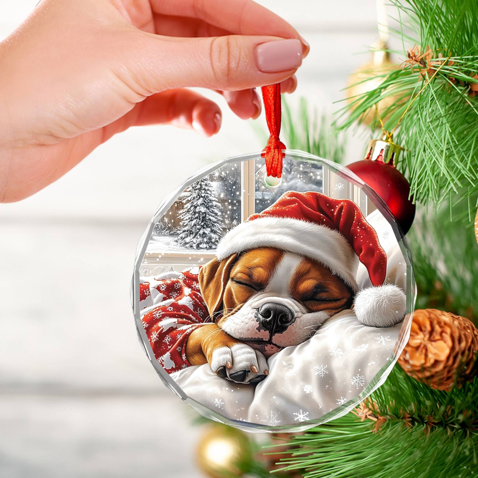 Boxer Dog Sleeping In Bed Design 3