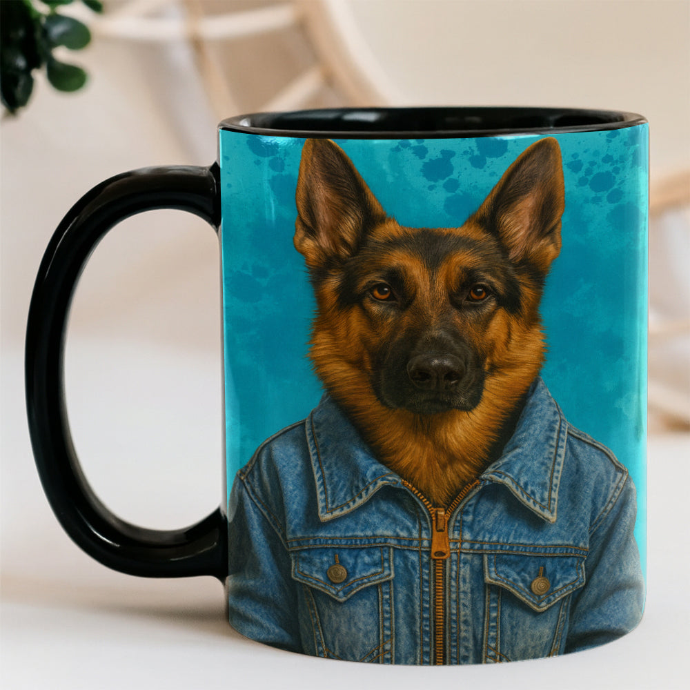 Custom Photo Denim Dog Mug Gift For Dog Lovers